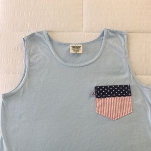 American flag Comfort Colors pocket tank top S